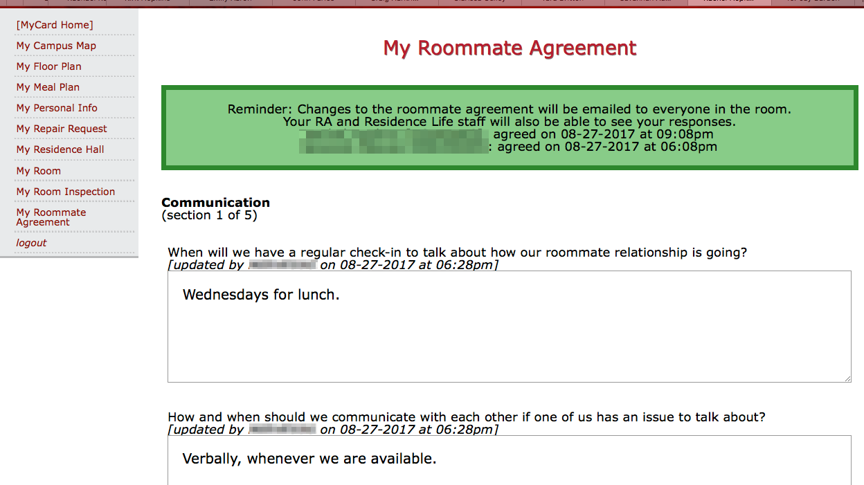 My Roommate Agreement